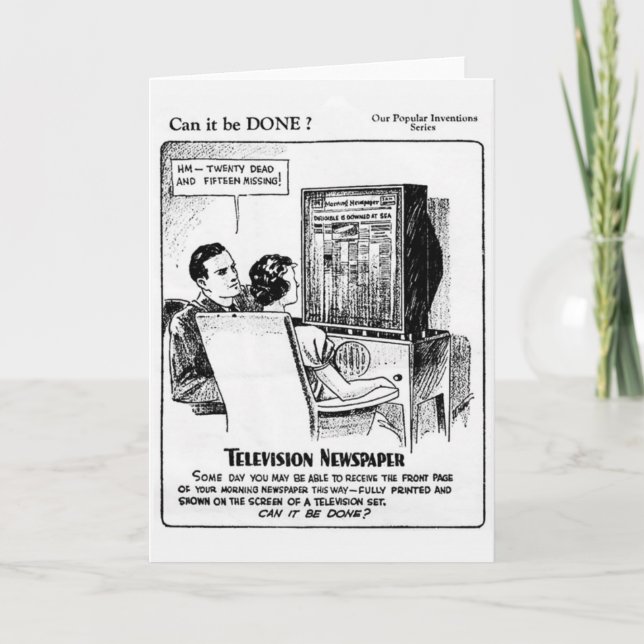 Cartão De Festividades Placa de tecnologia Vintage 1930 (Frente)