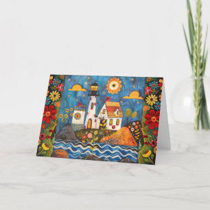 Cartão De Festividades Placa de Vazio de Câmara Floral Floral de Cores Aq