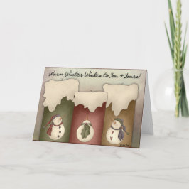 Cartão De Festividades Placa de Vazio de Vela de Inverno Quente