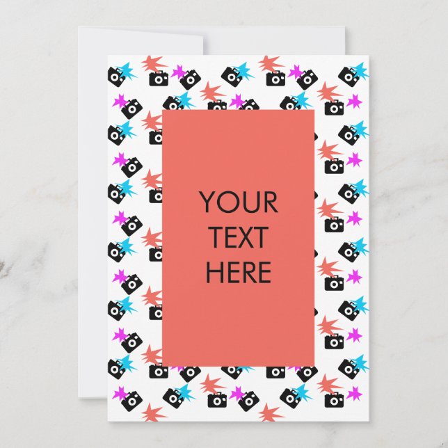 Cartão De Festividades Placa de Vazio do padrão da câmera de Burst Flash  (Frente)