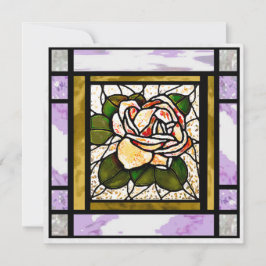 Cartão De Festividades Placa de Vidro Dourada de Deco Lilac, Arte Rosa