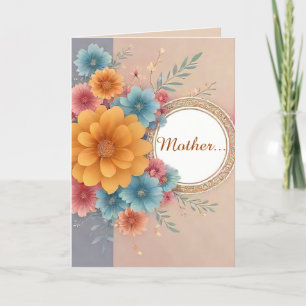 Cartão De Festividades Placa Design floral com poema para Dia de as mães