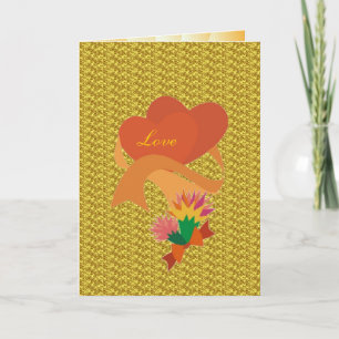 Cartão De Festividades Placa Dia de os namorados ouro Love