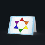 Cartão De Festividades Placa do Orgulho Arco-Íris Jewish Star Chanukah LG<br><div class="desc">Deseje aos seus entes queridos o melhor de Chanukah,  e sempre!</div>