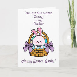 Cartão De Festividades Placa dobrada de Páscoa coelhinha mais fina