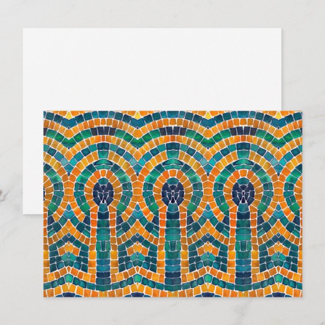 Cartão De Festividades Placa Dourada ICONS MOSAIC 4.5x6.25 (Frente/Verso)