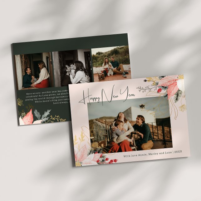 Cartão De Festividades Placa Feriada de Quatro Felizes anos novos Fotográ (Criador carregado)