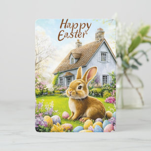 Cartão De Festividades Placa Floral de Jardim felz pascoa