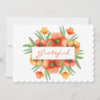 Cartão De Festividades Placa Floral Flat Escalonada de Ação de Graças Gra