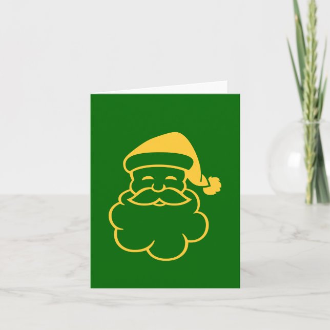 Cartão De Festividades placa gráfica design verde papai noel de ouro (Frente)