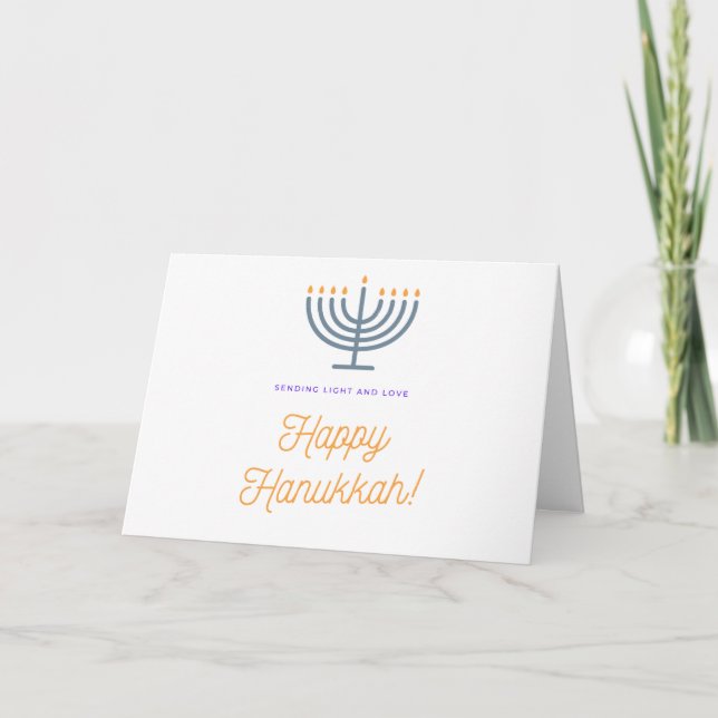 Cartão De Festividades Placa Hanukkah Feliz - personalizável (Frente)