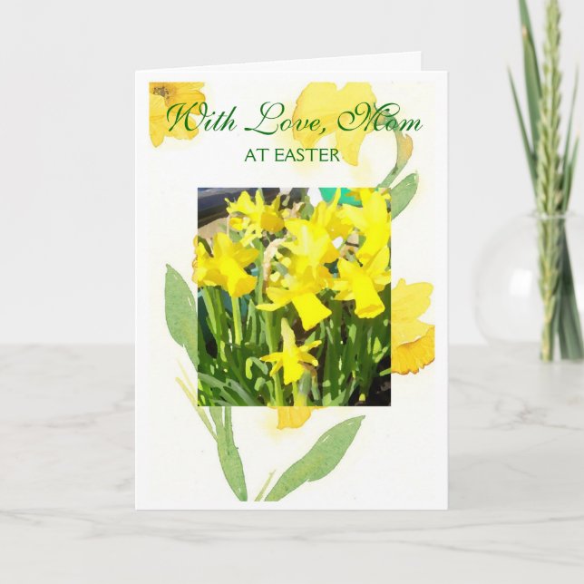 Cartão De Festividades Placa-mãe felz pascoa - Daffodils (Frente)