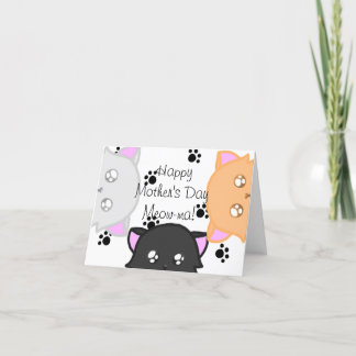 Cartão De Festividades Placa mãe Meow de Dia de as mães Feliz