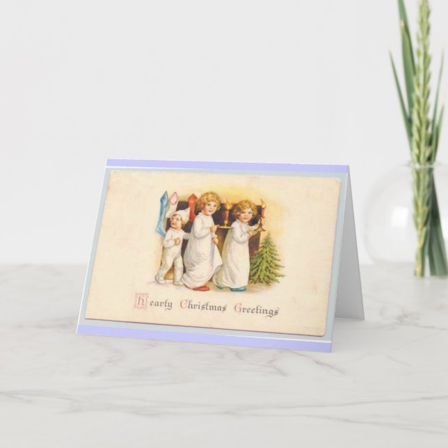 Cartão De Festividades placa natal vintage (Frente)