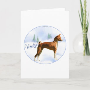 Cartão De Festividades Placa Noel Basenji