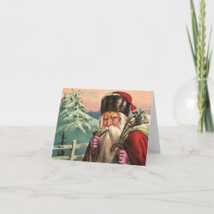 Cartão De Festividades Placa Nota de Papais noeis Alpinos