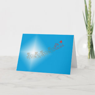 Cartão De Festividades Placa - Papais noeis e Sleigh