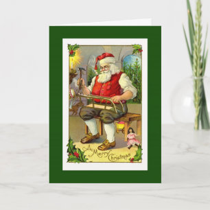 Cartão De Festividades Placa para criadores de Papais noeis Vintage