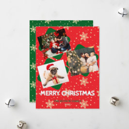 CARTÃO DE FESTIVIDADES PLACA PARA O NATAL DE MERRÍCULA COM 3 FOTOS