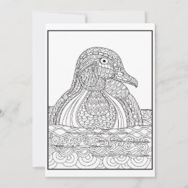 Cartão De Festividades Placa Pato Preta e Branca