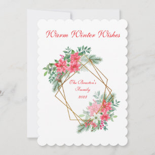 Cartão De Festividades Placa Personalizada Botânica Flat Xmas