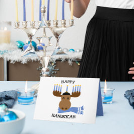 Cartão De Festividades Placa Personalizada de Chanucá Feliz Hanukkah Moos