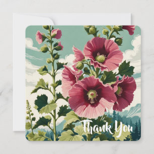 Cartão De Festividades Placa Personalizável de Flor Hollyhock