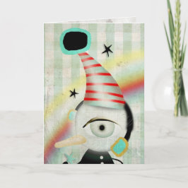 Cartão De Festividades Placa Pinguim do Polo Norte Inverno