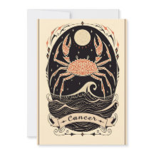 Placa plana - Cancer Celestial Zodiac Art