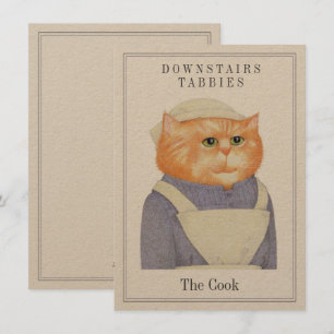 Cartão De Festividades Placa plana COOK CAT 4.5x6.25 + Texto (em Kraft)