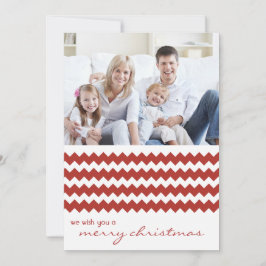 Cartão De Festividades Placa Plana de Feriado de Família Chevron Vermelho