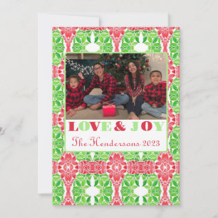 Cartão De Festividades Placa plana de foto do mosaico vermelho e verde
