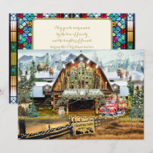 Placa Plana de Natal Evergreen Barn 5"x7"