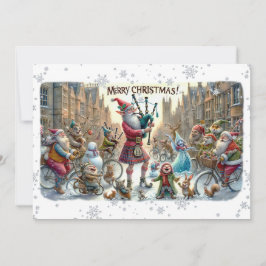 Cartão De Festividades Placa plana Feliz Natal 025 (ElfSanta)
