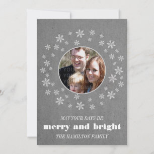 Cartão De Festividades Placa Plana Fotográfica com Flocos de Neve Impress