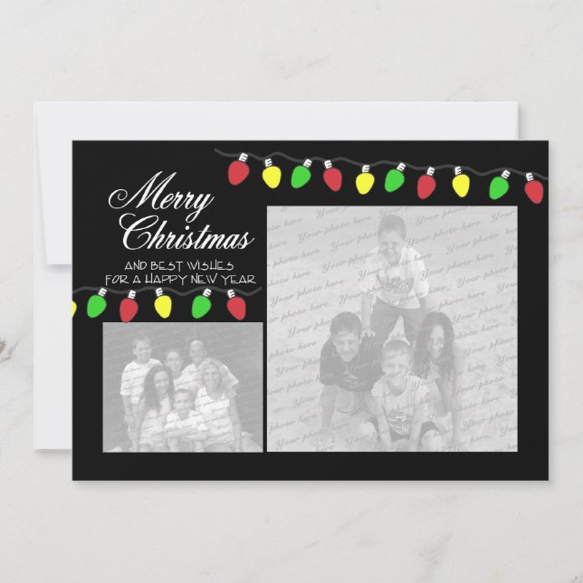 Cartão De Festividades Placa plana fotográfica para luzes de feriado (Frente)