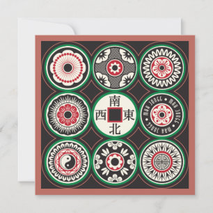 Cartão De Festividades Placa Plana Moeda Mah Jongg One Dts