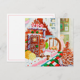 Cartão De Festividades Placa plana quadrada de SURPRESSÃO GINGERBREAD