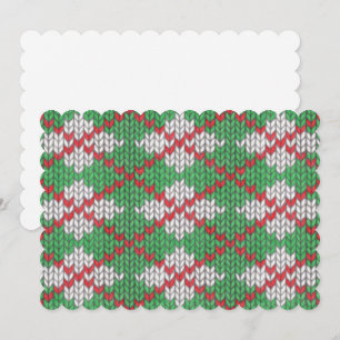 Cartão De Festividades Placa plana XMAS ARGYLE KNIT 5x7 / Horizontal