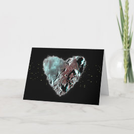 Cartão De Festividades Placa Romance de Amor do Namorados Sci Fi Moon Hea