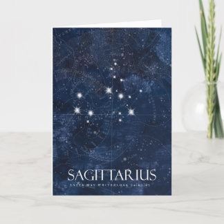 Cartão De Festividades Placa Sagittarius com nome, letreiro-zodíaco