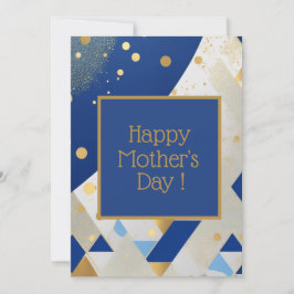 Cartão De Festividades Placa simples de Dia de as mães brilhante azul ele