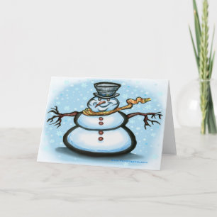 Cartão De Festividades Placa Snowman