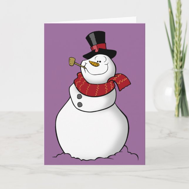 Cartão De Festividades Placa Snowman (Frente)