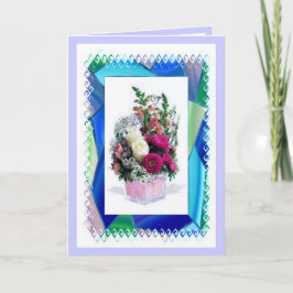 Cartão De Festividades Placa Vase Floral