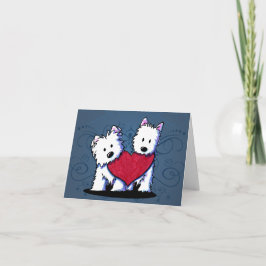 Cartão De Festividades Placa Westie Duo de Coração