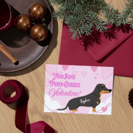 Cartão De Festividades Placas de Dia de os namorados Dachshund Imprimívei