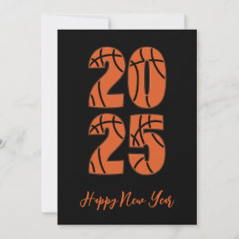 Cartão De Festividades Placas de feliz ano novo simples estilo basquete 2