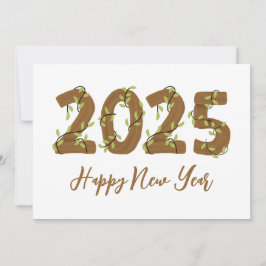 Cartão De Festividades Placas de feliz ano novo simples estilo madeira 20