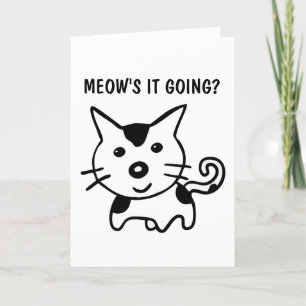 CARTÃO DE FESTIVIDADES PLACAS DE GREETING DE GATOS FUNNTOS PARA DIZER OLÁ